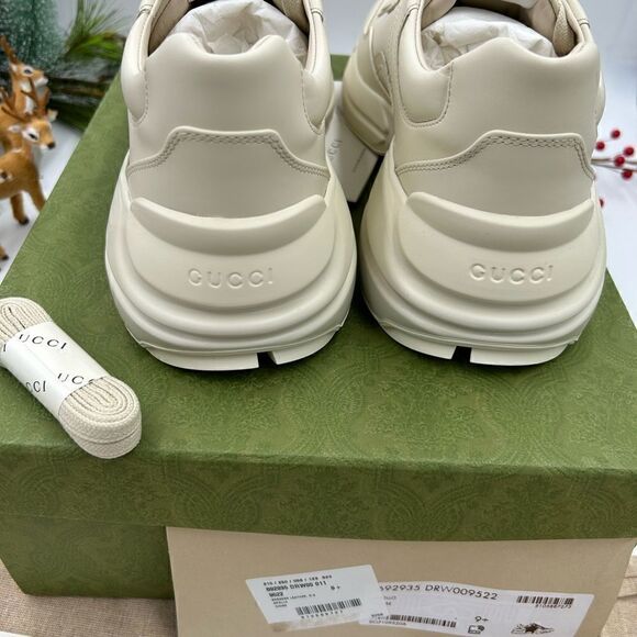 Men’s Gucci Rython star logo leather sneakers, size 9.5 made in Italy. - Picture 4 of 9